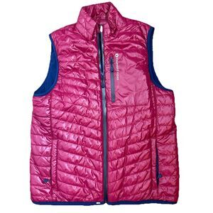 Vineyard Vines Vest Womens S Fuchsia Pink Quilted Packable Performance Fleece